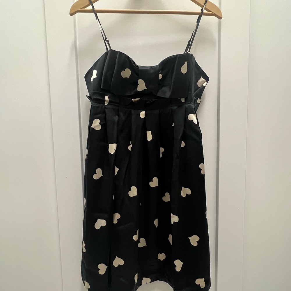 Betsey Johnson Heart Spaghetti Strap Babydoll Cocktail Party Dress Size 8